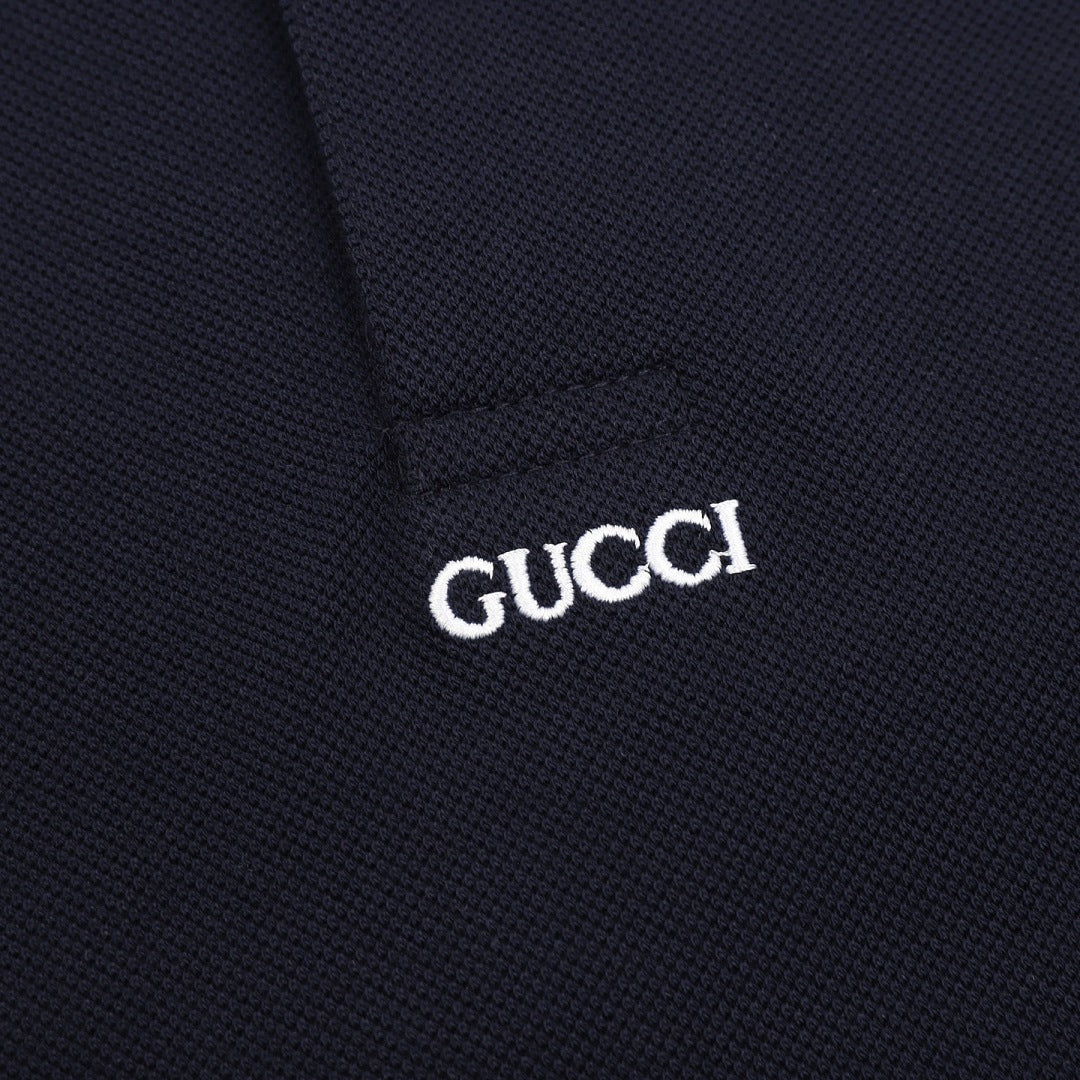 Gucci Minimalist Lettering Cotton Piqué Polo Shirt 2026