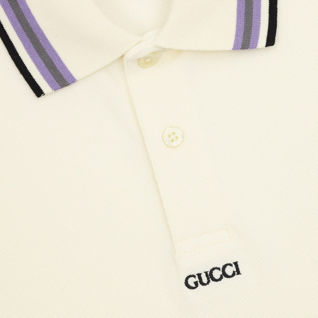 Gucci Minimalist Lettering Cotton Piqué Polo Shirt 2026