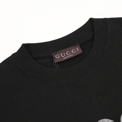 Gucci Double-Image Letter Embroidery Cotton T-Shirt 2026