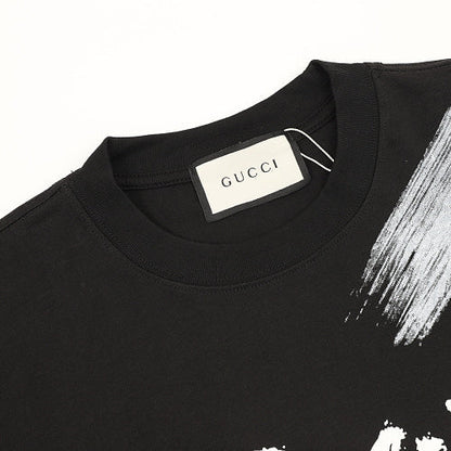 Gucci Ink-Brush Graffiti Lettering Cotton T-Shirt 2026