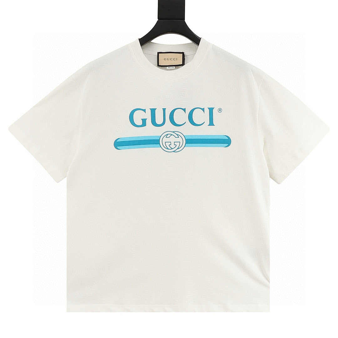 Gucci Belt-Print Short-Sleeve Top 2026