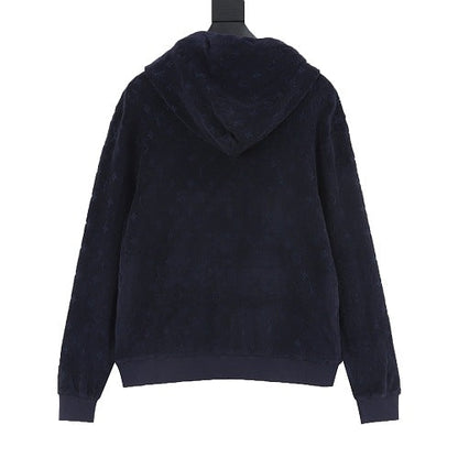 Louis Vuitton Terry Velvet All-Over Print Zip Hooded Jacket