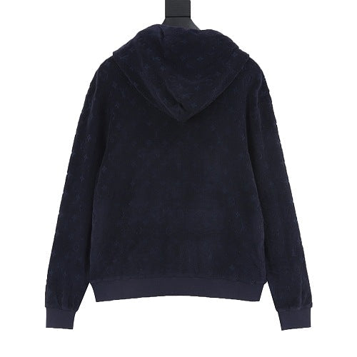 Louis Vuitton Terry Velvet All-Over Print Zip Hooded Jacket