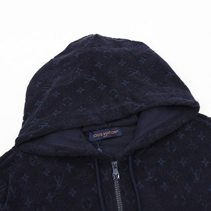 Louis Vuitton Terry Velvet All-Over Print Zip Hooded Jacket