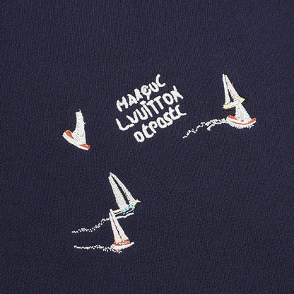 Louis Vuitton Sailboat-Embroidered Pullover Hoodie