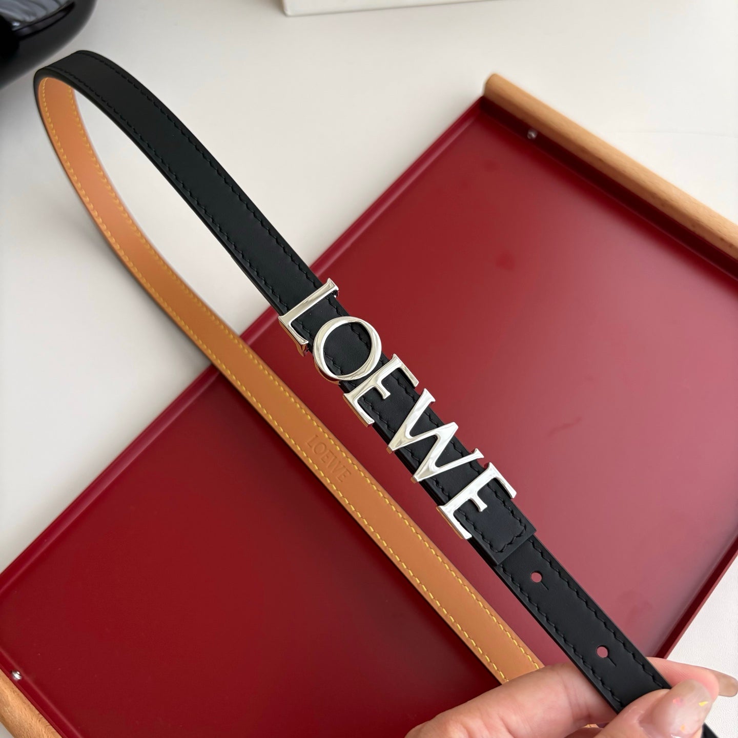 Loewe Women's Leather Belt – Iconic Anagram Buckle | Spanish Luxury